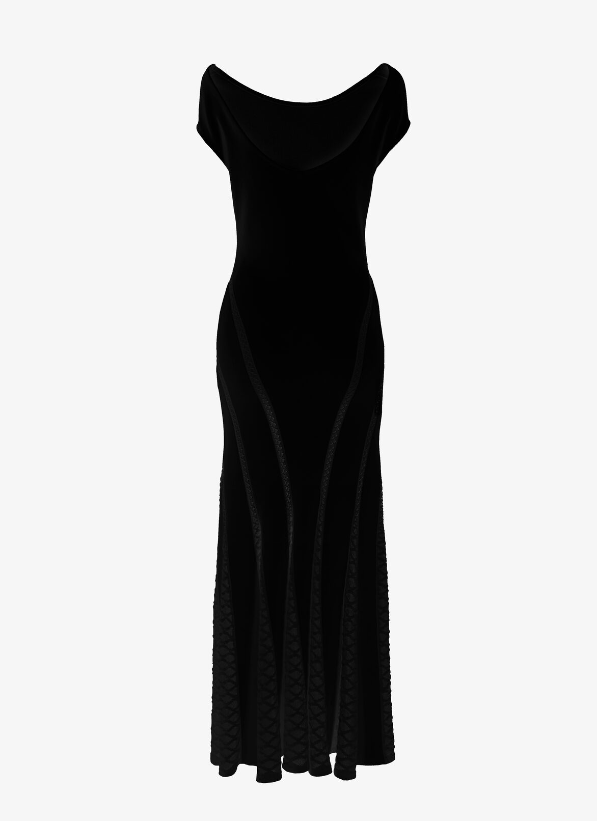 Robe fluide en maille et dentelle ALAÏA ROBE FLUIDE EN MAILLE ET DENTELLE NOIR